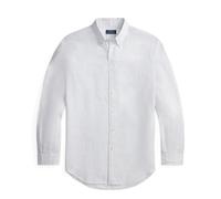 Polo Ralph Lauren Custom Fit Striped Linen Shirt White Blue