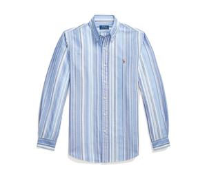 Polo Ralph Lauren Custom Fit Striped Oxford Button Down Shirt Blue Multi