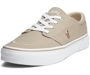 Polo Ralph Lauren Faxon X Low-Top Canvas Sneaker, Hampton Khaki/Multi, 9.5 UK