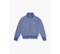 Polo Ralph Lauren Girls Blue Kids Girls' Logo-embroidered Floral-print Stretch-cotton Sweatshirt M
