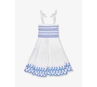 Polo Ralph Lauren Girls White Kids Girls' Embroidered-trim Cotton-jersey Dress 5 Years