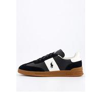 Polo Ralph Lauren Heritage Aera Leather Trainers, Black/White, Size 8, Men Black/White