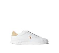 Polo Ralph Lauren Mens Heritage Court II Leather Sneakers - Colour: 001 White/Bone - Size: 10