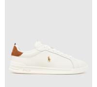 Polo Ralph Lauren Heritage Court Trainers in White & Brown UK 12 (EU 46)