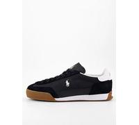 Polo Ralph Lauren Heritage Trackster 100 Suede/Nylon Trainers - Black/White, Black/White, Size 10, Men Black/White
