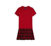 POLO RALPH LAUREN KIDS cable-knit tartan-skirt dress - Red 2T-3T-4T-5-6-7-8-14-16