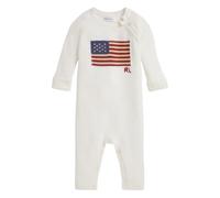 POLO RALPH LAUREN KIDS flag-intarsia knitted romper - White Newborn-3 mths-6 mths-12 mths