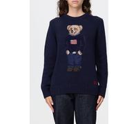 POLO RALPH LAUREN Linen and Cotton Blend Crewneck Jumper with Teddy Bear Print - Size: L - female
