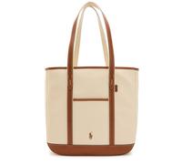 Polo Ralph Lauren Medium Leather-trimmed Canvas Tote bag - Ecru - One Size