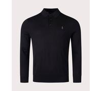 Polo Ralph Lauren Mens 100% Wool Knitted Long Sleeve Polo Shirt - Colour: 002 Polo Black - Size: Large