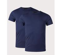 Polo Ralph Lauren for man. 714835960004 Pack of 2 Classic Crew navy t-shirts (M), Homewear, Cotton, Short sleeve