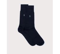 Polo Ralph Lauren Mens 2 Pack Flat Knit Socks - Colour: 001 Admiral Blue - Size: 9-12