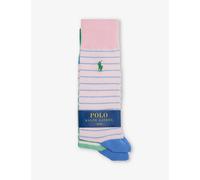 Polo Ralph Lauren Mens 2pk Pink/green Logo-embroidered Crew-length Pack of Two Knitted Socks 1 Size