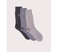 Polo Ralph Lauren Mens 3 Pack of Cotton Blend Crew Socks - Colour: 007 Grey Assorted - Size: 9-12 9-12