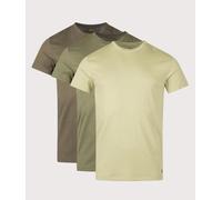 Polo Ralph Lauren Mens 3 Pack Slim Fit crewneck Loungewear T-Shirt - Colour: 013 Light Olive/Classic Drab Olive/Defender Green - Size: Large