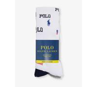 Polo Ralph Lauren Mens 3pk White/navy/grey Logo-intarsia Pack of Three Cotton-blend Socks 1 Size