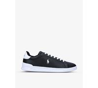 Polo Ralph Lauren Mens Blk/white Heritage Court Ii Logo-embroidered Suede Low-top Trainers Eur 41 / 7 Uk Men