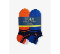 Polo Ralph Lauren Mens Blu/wht/org/gry/grn/nvy Logo-embroidered Pack of Six Stretch-recycled Polyester Blend Socks 1 Size