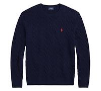 POLO RALPH LAUREN Men's Cable Knit Cashmere Wool Crew Neck Jumper (UK, Alpha, L, Regular, Regular, Hunter Navy)