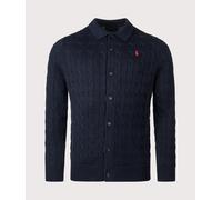 Polo Ralph Lauren Mens Cable-Knit Cotton Cardigan - Colour: 400 Hunter Navy - Size: XL