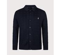 Polo Ralph Lauren Mens Cable-Knit Cotton Cardigan - Colour: 500 Hunter Navy - Size: Large