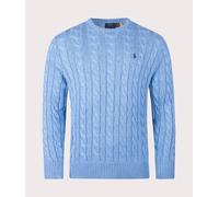Polo Ralph Lauren Mens Cable Knit Cotton Jumper - Colour: 006 Soft Royal Heather - Size: Medium Medium