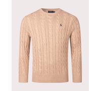 Polo Ralph Lauren Mens Cable Knit Cotton Jumper - Colour: 014 Camel Melange - Size: Medium
