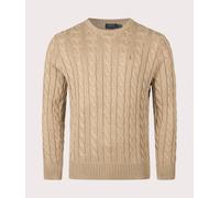 Polo Ralph Lauren Mens Cable Knit Cotton Jumper - Colour: 517 Buff Camel Heather - Size: Large