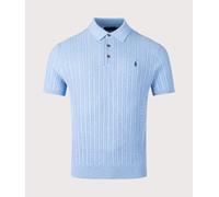 Polo Ralph Lauren Mens Cable Knit Polo Shirt - Colour: 004 Light Boleite Blue Heather - Size: Large Large