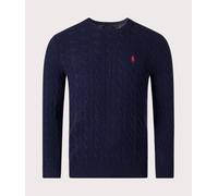 Cable Knit Crewneck - male - Polo Ralph Lauren - Round-neck Knitwear - Blue - M - Knitwear M