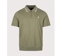 Polo Ralph Lauren Mens Classic Fit Stretch Mesh Zip Neck Polo Shirt - Colour: 001 Cruise Olive - Size: XL