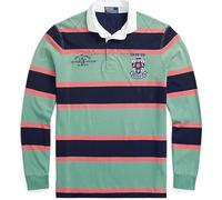 POLO RALPH LAUREN Men's Classic Fit Striped Jersey Rugby Shirt, Rose Crest, Medium