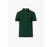 Polo Ralph Lauren Mens College Green Short-sleeved Logo-embroidered Slim-fit Cotton-piqué Shirt L