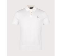 Polo Ralph Lauren Mens Cotton Knitted Polo Shirt - Colour: 005 Deckwash White W/ Navy PP - Size: XXL XXL