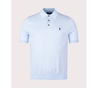 Polo Ralph Lauren Mens Cotton Knitted Polo Shirt - Colour: 502 Office Blue - Size: Medium Medium