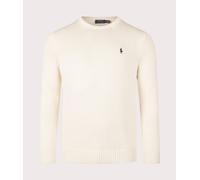 Polo Ralph Lauren Mens Cotton Ribbed Crew Neck Jumper - Colour: 035 Andover Cream - Size: Medium