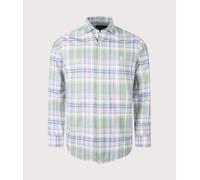 Polo Ralph Lauren Mens Custom Fit Plaid Oxford Shirt - Colour: 003 Faded Mint Lavender Multi - Size: Large