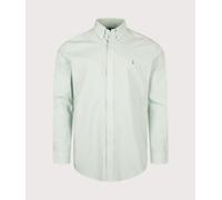 Polo Ralph Lauren Mens Custom Fit Stretch Poplin Shirt - Colour: 001 Essex Green White - Size: Medium