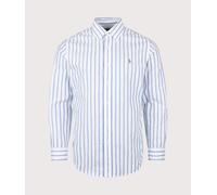 Striped Fitted Oxford Shirt in Cotton Blue/White
