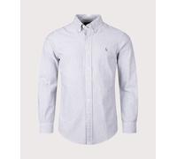 Polo Ralph Lauren Mens Custom Fit Striped Oxford Shirt - Colour: 015 Slate/White - Size: Medium