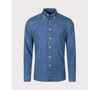 Polo Ralph Lauren for man. 710792043001 Custom Fit denim shirt blue (M), Casual, Cotton, Long sleeve, Navy