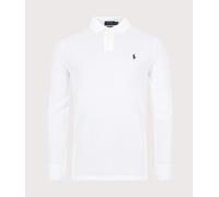 Polo Ralph Lauren Mens White Long-sleeved Logo-embroidered Custom Slim-fit Cotton-piqué Shirt L