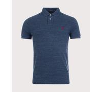 Polo Ralph Lauren Mens Classic Royal Heather Short-sleeved Logo-embroidered Custom-fit Cotton-piqué Shirt L