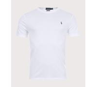 Polo Ralph Lauren Mens White Short-sleeved Logo-embroidered Custom Slim-fit Cotton-jersey T-shirt M