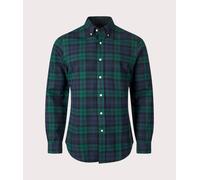 Polo Ralph Lauren Men's Custom Fit Brushed Oxford Long Sleeved Shirt - Navy/Green Multi - M