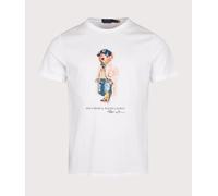 Cotton T-shirt with Polo Bear Print - male - Polo Ralph Lauren - Kids Short Sleeve T-Shirts - White - M - Kids M
