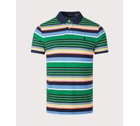 Polo Ralph Lauren Mens Custom Slim Fit Striped Mesh Polo Shirt - Colour: 001 Billiard Stripe Multi - Size: Large