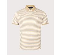 Polo Ralph Lauren Mens Custom Slim Fit Striped Mesh Polo Shirt - Colour: 506 Vintage Khaki/White - Size: Medium