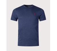 Cotton Jersey T-Shirt with Crew Neck Plain Blue