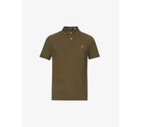 Polo Ralph Lauren Mens Defender Green Short-sleeved Logo-embroidered Slim-fit Cotton-piqué Shirt Xl